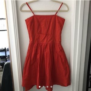 scarlet dress with pockets